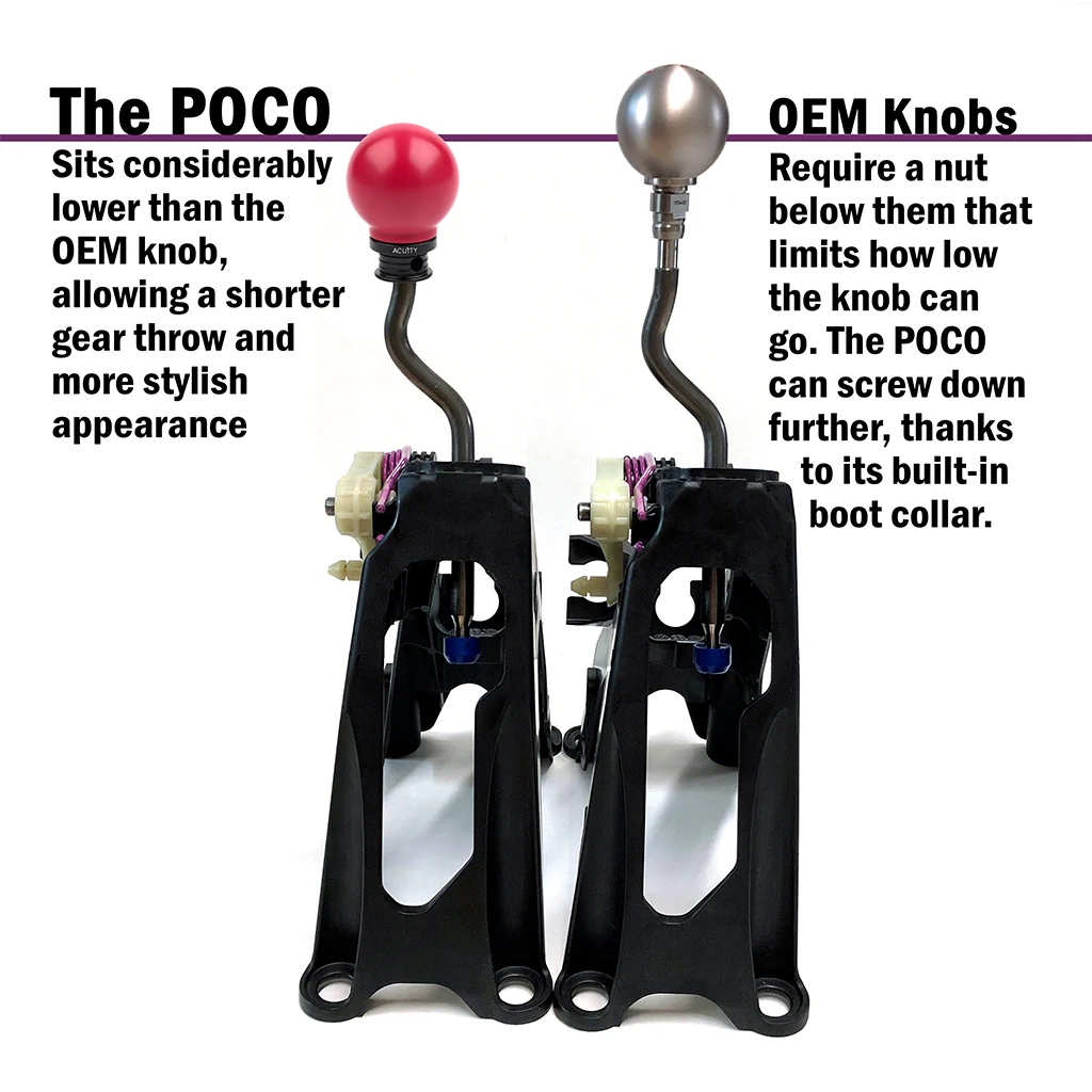 POCO Insulated Low-Profile Shift Knob in Red (M10X1.5) - Image 4