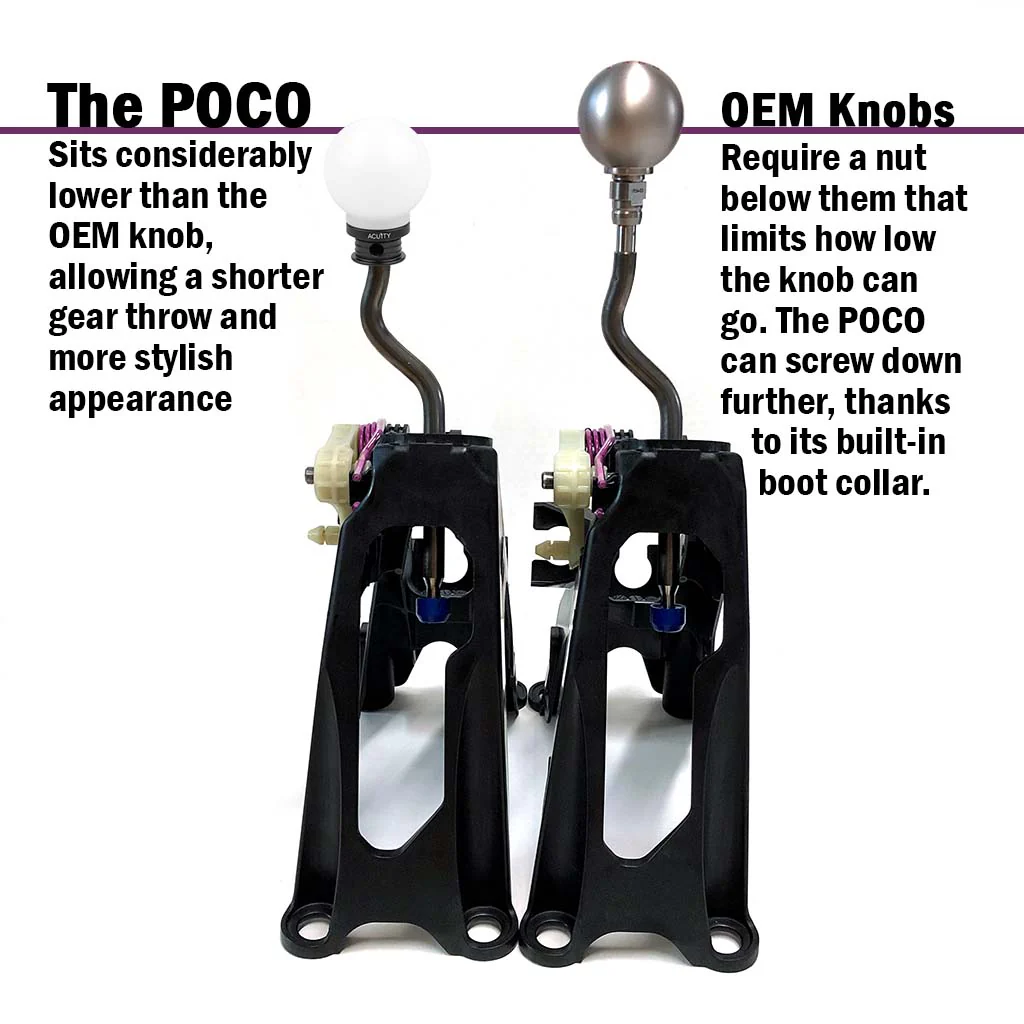 POCO Insulated Low-Profile Shift Knob in White (M10X1.5) - Image 4