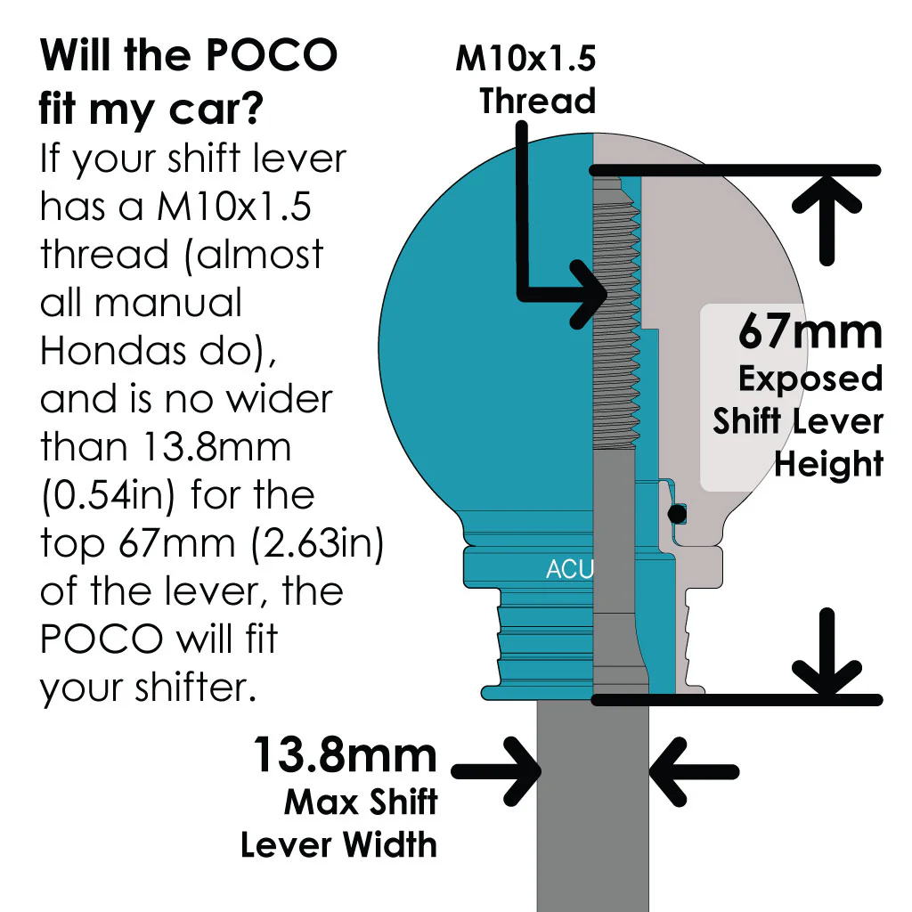 POCO Low-Profile Shift Knob in Satin Teal Finish (M10X1.5) - Image 9