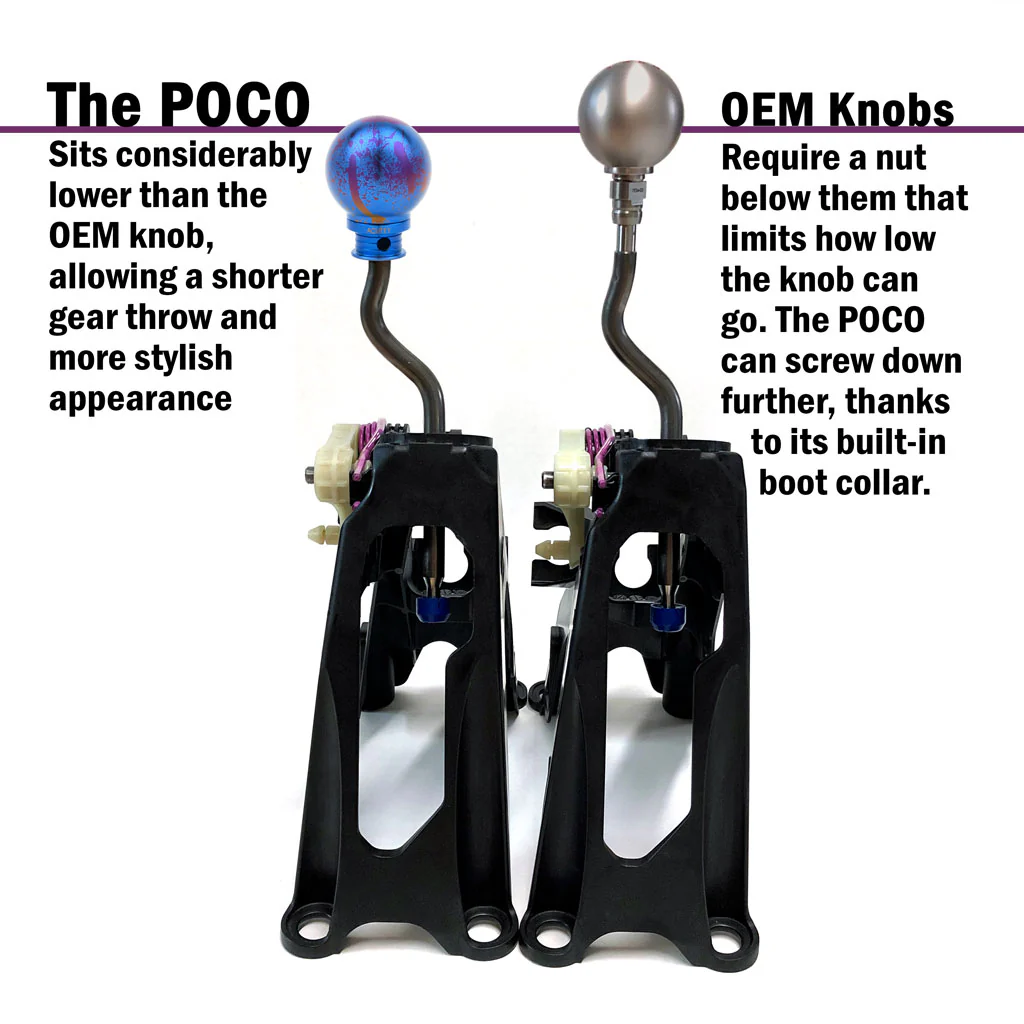 POCO-Ti Low Profile Shift Knob in Splatter Titanium Finish (M10x1.5) - Image 4