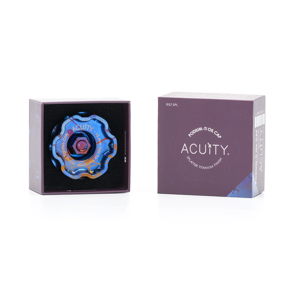 Podium-Ti Oil Cap in Splatter Titanium Finish for Hondas/Acuras - Image 16