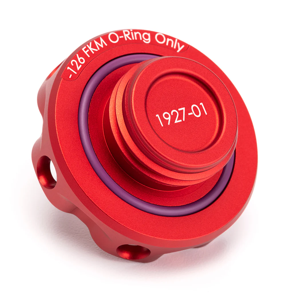 Podium Oil Cap in Satin Red for Hondas/Acuras - Image 4